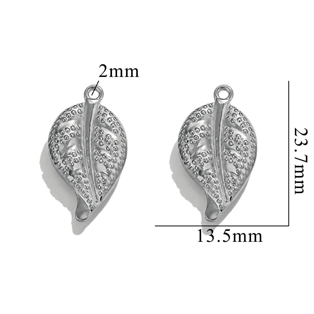 Silver color / 1 Piece Simple Cute Style Cartoon Leaf Shape Stainless Steel  Gold Color Women's Pendant Picture13